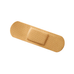 A single adhesive bandage isolated on transparent background