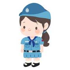 Illustration of Girl Guide in Uniform