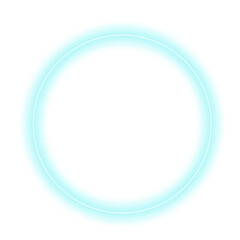 Glowing cyan and blue circle isolated on transparent background