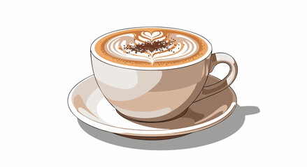 Cappuccino Vector Illustration &ndash; Classic Coffee Drink Artwork