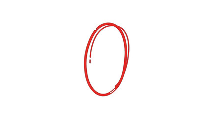 Hand-drawn Red Circle Isolated on Black Background.