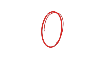 Hand-drawn Red Circle Isolated on Black Background.