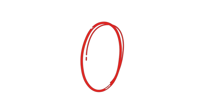 Hand-drawn Red Circle Isolated on Black Background.
