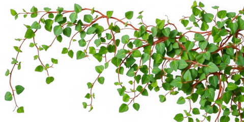 A plant with small green leaves and reddish brown stems on a black background creating a natural look