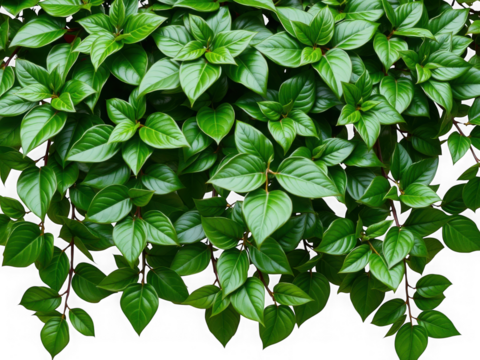 Close up shot of vibrant green leaves and stems against a dark background creating a lush look - Powered by Adobe