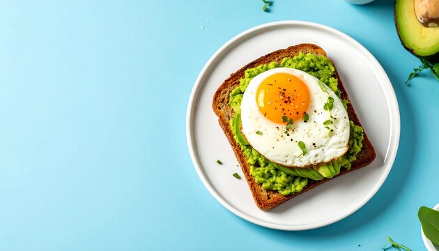 Avocado toast with fried egg (1) - Powered by Adobe