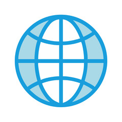 globe icon on metal internet button