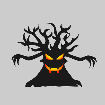 vector illustration of a monster wood halloween