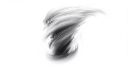 Obraz premium Abstract swirling grey vortex powerfully rendered with soft light. AI Generated