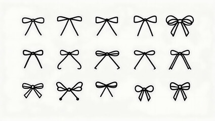 Collection of cute bow tie illustrations isolated on white background