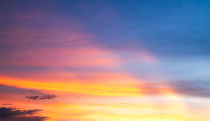 Sky sunset evening sunrise cloud weather dramatic landscape goldent and indigo color gradient pastel horizon, twilight yellow golden reflection morning nature environment energy ecosystem change