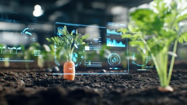 Smart agriculture with carrot crop and data visualization for future farming technology