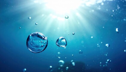 Underwater Bubbles with Sunlight Rays