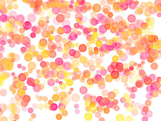 Vibrant bokeh circles in warm red, orange, and yellow hues create a festive, energetic abstract background