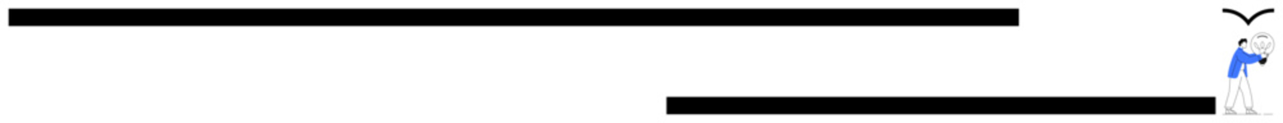 Obraz premium Individual in blue stands by a void between two parallel lines as bird soars above. Ideal for determination, decision-making, overcoming challenges, growth, perseverance, isolation, simple flat