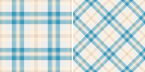 Pattern vector textile of fabric background seamless with a check texture plaid tartan. Set in sea colors. Unique invitation designs for events.