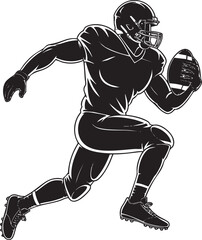 American football player running with the football sport athlete action