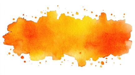 Orange-yellow watercolor blot on white