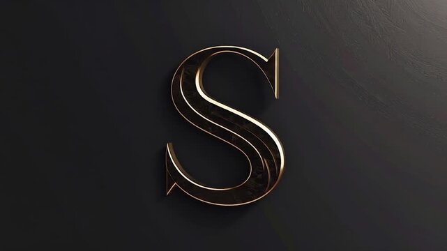 Elegant golden "S" against dark textured backdrop