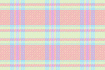 1970s tartan plaid texture, deep seamless check vector. Poster textile pattern background fabric in light and pink colors.