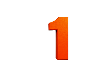 Ai generated image of orange number one isolated on transparent background 