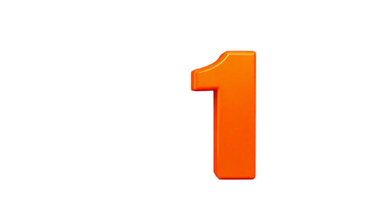 Ai generated image of orange number one isolated on transparent background 