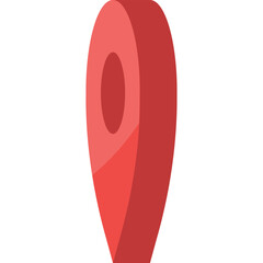 Isometric red map pin icon for maps and navigation