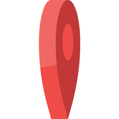 Isometric red map pin icon for maps and navigation