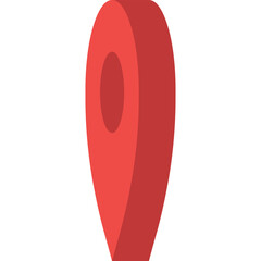 Isometric red map pin icon for maps and navigation