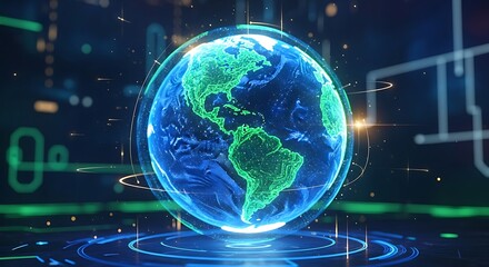 Obraz premium Digital Earth Globe.