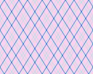Obraz premium Sweet pastel pink, blue, and white crisscross plaid pattern. Perfect for backgrounds, textiles, wrapping paper, and feminine designs.