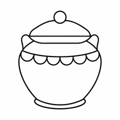 Cookie Jar Line Art Vector