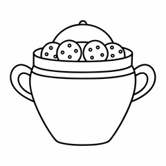 Cookie Jar Line Art Vector