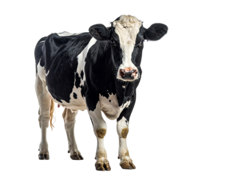 Realistic Holstein dairy cow illustration isolated on transparent background PNG - Powered by Adobe