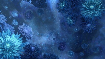 Abstract Blue Space Galaxy Pattern