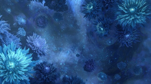 Abstract Blue Space Galaxy Pattern