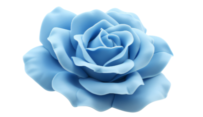 Single Light Blue Artificial Rose Flower