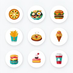 Set of food icons.