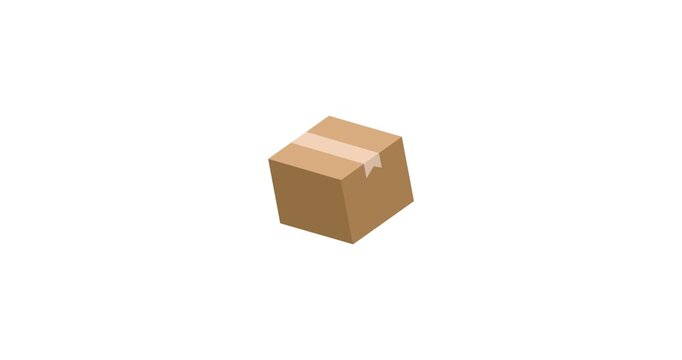 Animated box icon representing box concept for digital use