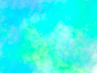 Vibrant abstract splash of bright blue and green watercolor paint creating dynamic energetic textures