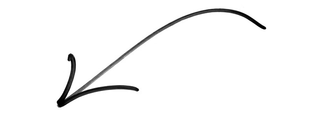 hand drawn doddle arrow,black and white grunge arrows isolated on transparent background