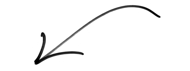 hand drawn doddle arrow,black and white grunge arrows isolated on transparent background