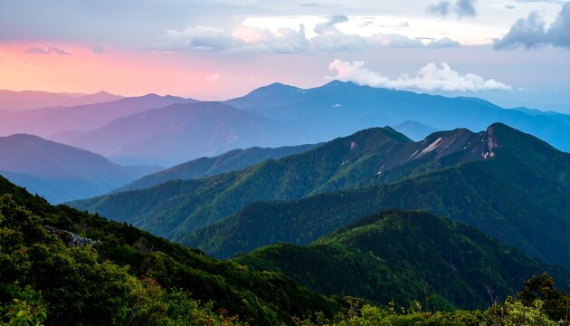 Mountain range sunset view (1) - Powered by Adobe