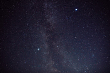 Milky way stars and constellations with a galaxy background.