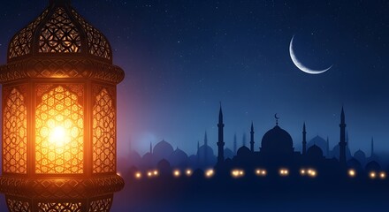 Ramadan Crescent Moon Mosque Lantern