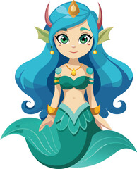 Fantasy Ocean Girl Vector Art Design