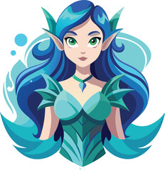 Fantasy Ocean Girl Vector Art