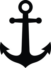 Nautical anchor silhouette maritime symbol marine life emblem nautical gear nautical object vector