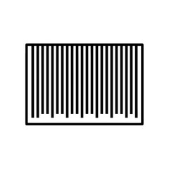 Rectangular frame with vertical stripes on transparent background