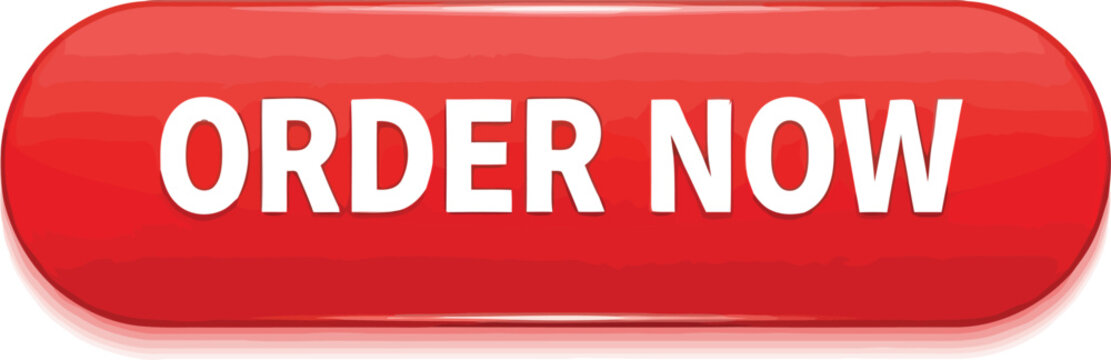 Vibrant red order now button shiny glossy 3d icon for e-commerce and online shopping call to action vector